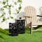 Glitzhome® Black Floral Motif Hexagonal Garden Stool Set